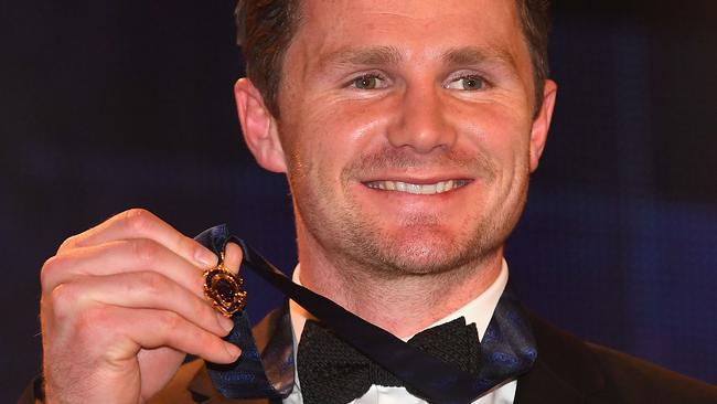 Patrick Dangerfield with the Brownlow. Picture: Getty