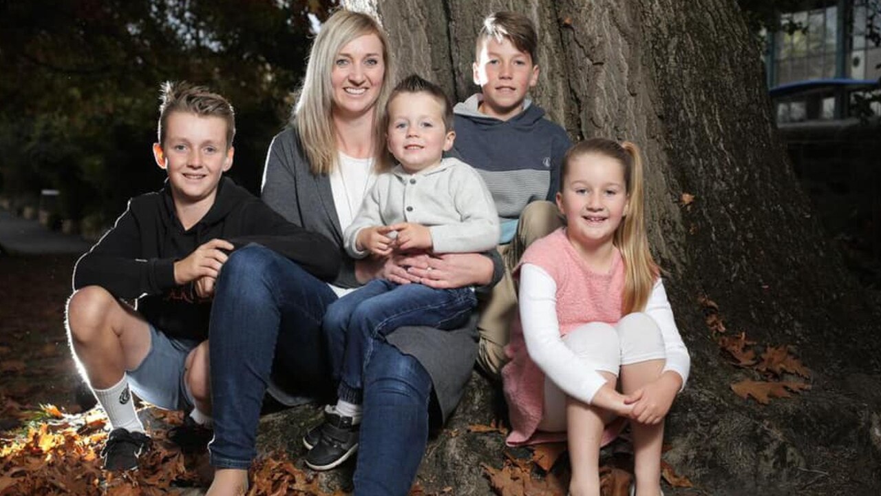 Tassie's Little Miracles: Gemma Cairns with Ryan, Jye, Mia and Wil, pictured in 2017.