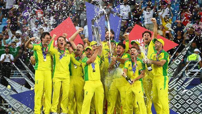 Australia celebrates their T20 World Cup success. Picture: Getty Images