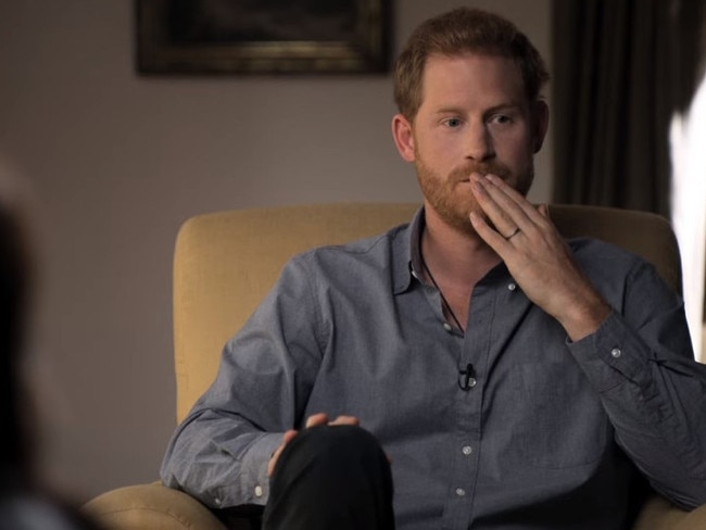 Prince Harry became emotional when talking about his mother in the trailer for The Me You Can't See with Oprah Winfrey. Picture: Apple