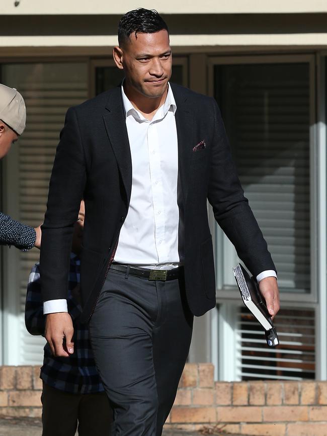 Israel Folau arrives at the Truth of Jesus Christ. Picture: David Swift