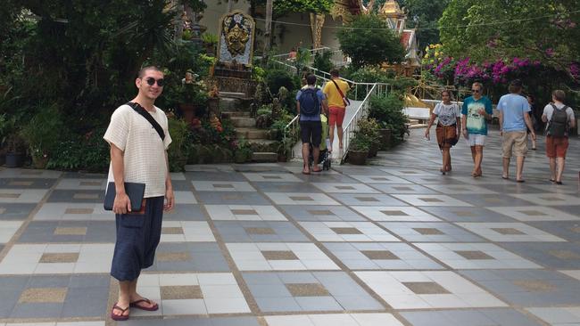 Mr Chalaer travelled the globe to undertake further studies before settling in Sydney’s inner-city eastern suburb in a share house. Picture: Supplied