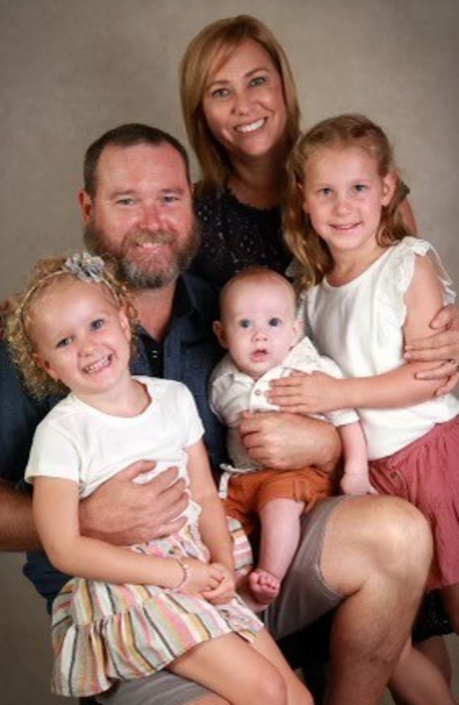 Lisa Field and her husband Tyler tried to conceive for years after their second child, but when her breast cancer returned she decided to return to Mackay Fertility Clinic. Picture: Contributed