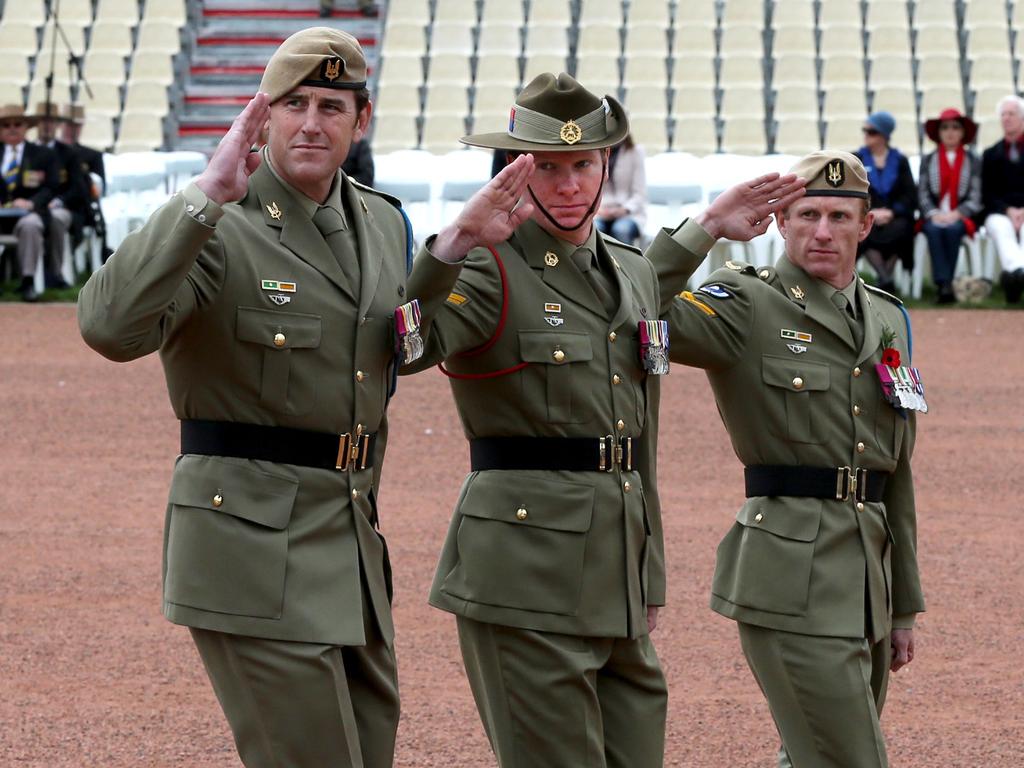 Ben Roberts-Smith VC, left, pictured with Daniel Keighran VC and Mark Donaldson VC.