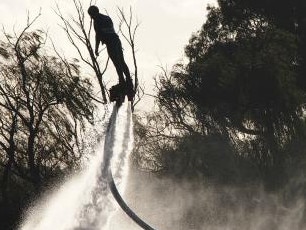 Nathan Millsteed from LANDN PARKS is flyboarding. Picture: Supplied