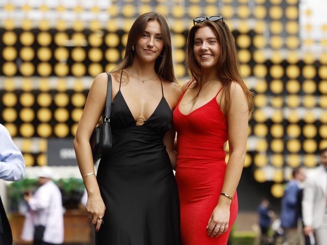 Inty Ligertwood, 19, and Audrey Keary, 19, at Randwick Racecourse for The Big Dance Raceday. Picture: Jonathan Ng