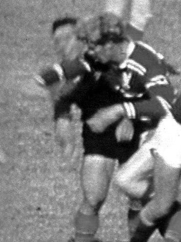 Rabbitohs captain John Sattler (L) was hit in the face by Sea Eagles forward John ‘Sleepy’ Bucknall in the early minutes of the game.