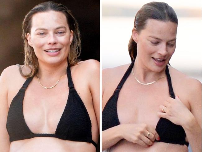 Pregnant Margot stuns in bikini