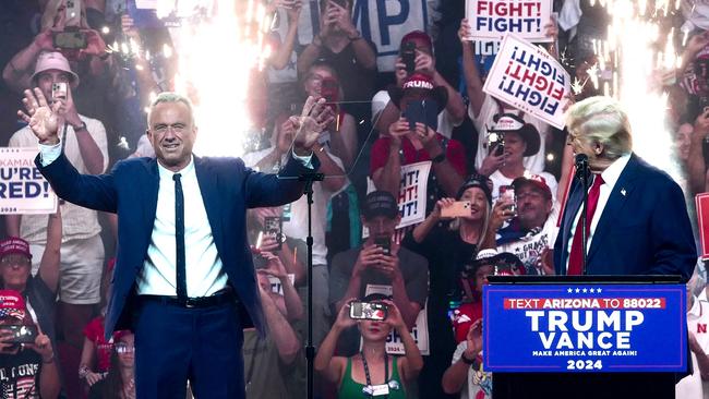 Robert F. Kennedy Jr. endorsing Donald Trump in what was a major turning point during the presidential campaign. Picture: AFP