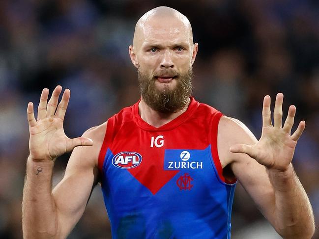 MELBOURNE, AUSTRALIA - JUNE 10: Max Gawn of the Demons in action during the 2024 AFL Round 13 match between the Collingwood Magpies and the Melbourne Demons at The Melbourne Cricket Ground on June 10, 2024 in Melbourne, Australia. (Photo by Michael Willson/AFL Photos via Getty Images)