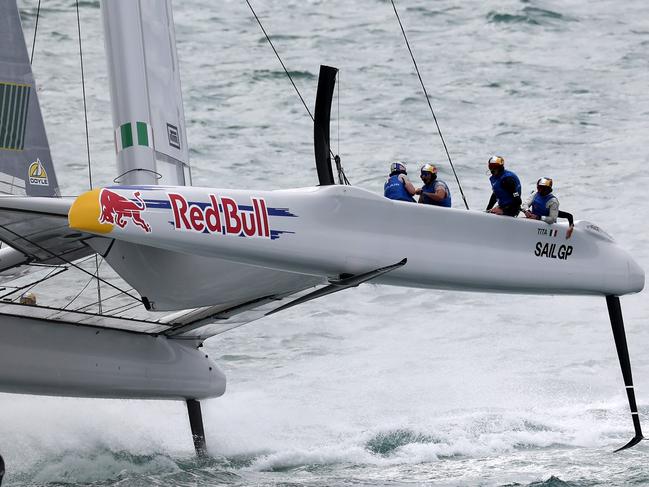 AUCKLAND, NEW ZEALAND - JANUARY 19: Team Italy competes during SailGP Auckland on January 19, 2025 in Auckland, New Zealand. (Photo by Phil Walter/Getty Images)