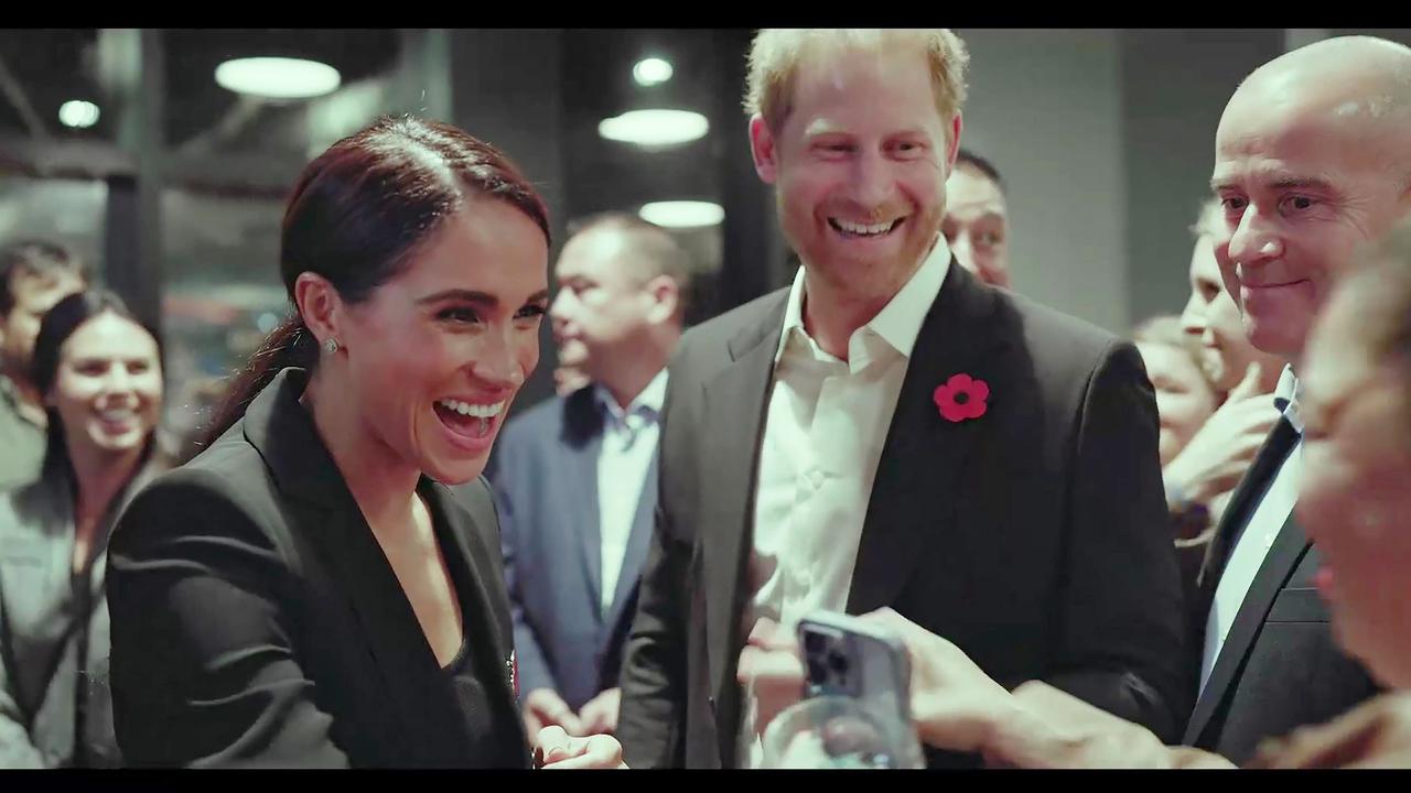 Meghan and Harry in the promotional video. Picture: Archewell