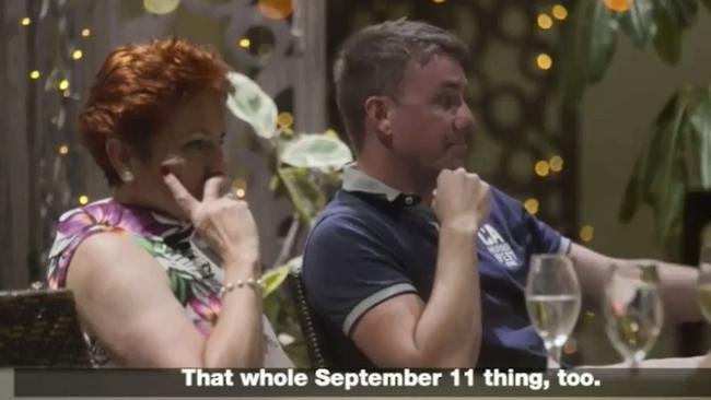 One Nation leader Pauline Hanson and her chief of staff James Ashby being filmed undercover. Credit: Al Jazeera