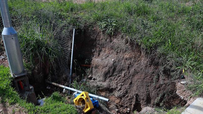 A sinkhole in Box Hill on Limerick St has been fixed by The Hills Council, which has assured residents their homes are not at risk. Picture: AAP IMAGE / Angelo Velardo