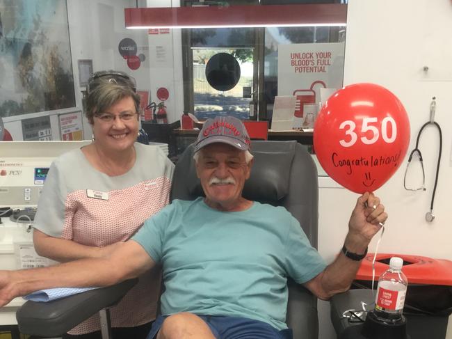 Colin Watson has donated blood to the Red Cross over 350 times.