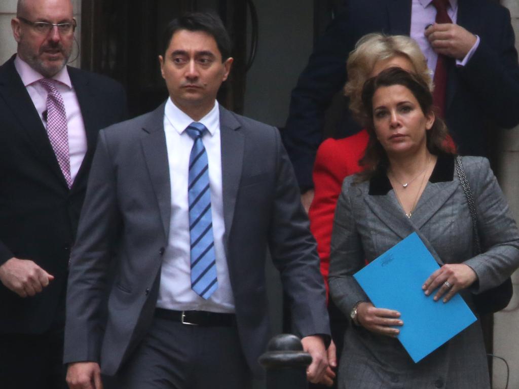 Princess Haya leaves the Royal Courts of Justice in London. Picture: Isabel Infantes / AFP
