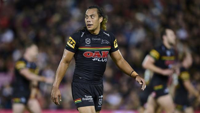 Despite some suggestions he could lose his Blues jersey, Jarome Luai proved he deserves to be the Blues five-eighth after dominating the Roosters. Picture: Getty Images.
