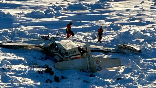 This image obtained from the US Coast Guard (USCG) shows the remains of the missing plane. Picture: AFP / US Coast Guard