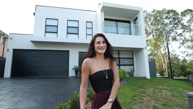 Katherine Valderrama at her Sydney home, which she and her husband are hoping to sell for more than $1m. Picture: John Feder