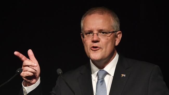 Scott Morrison at the Business Council of Australia annual dinner in Sydney last night. Picture: AAP