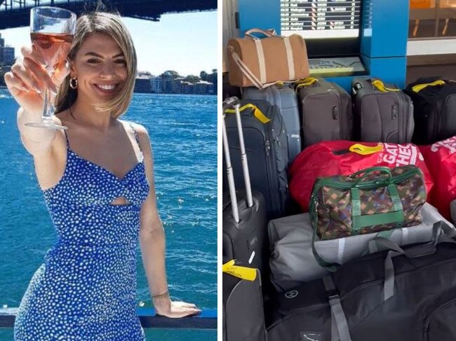 The family had 18 pieces of luggage while travelling from Australia to the USA.