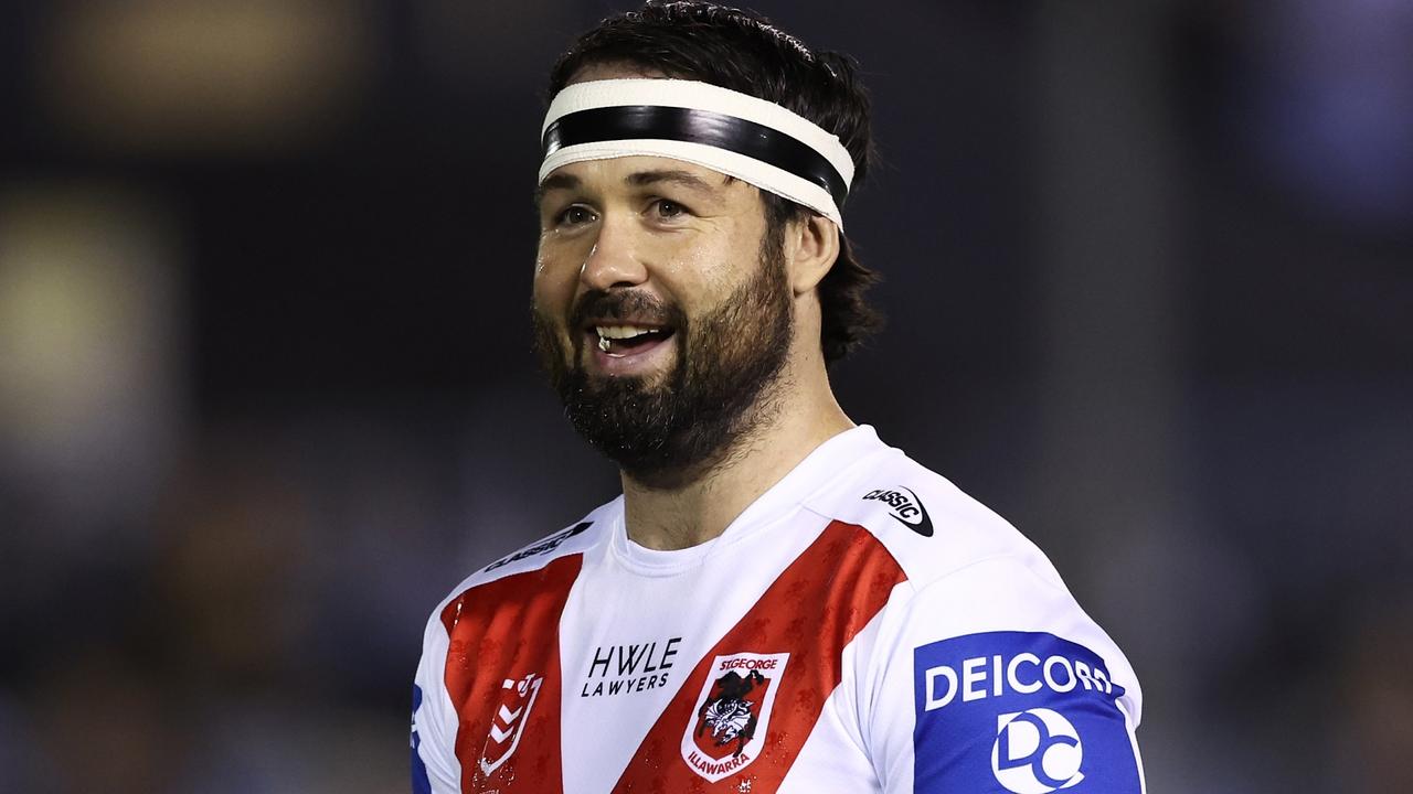 SYDNEY, AUSTRALIA - AUGUST 06: Aaron Woods of the Dragons warms up during the round 21 NRL match between the Cronulla Sharks and the St George Illawarra Dragons at PointsBet Stadium, on August 06, 2022, in Sydney, Australia. (Photo by Matt King/Getty Images)