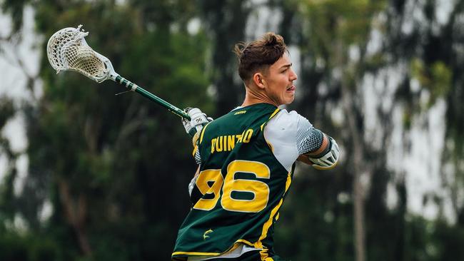 Lucas Parsons-Quintiao in action. Picture: Australian Lacrosse Network and Lacrosse Victoria.