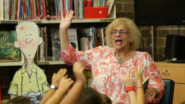 Author Susanne Gervay speaks to students. Picture: Craig Wilson