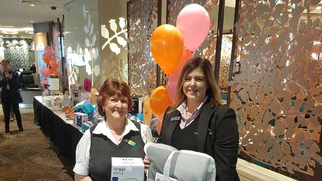 #DoSomething Day at Wests League Club, at Leumeah. Macarthur Homeless Steering Committee chair Cathy Chopping and Wests Melissa Low. Picture: Daniel Zautsen