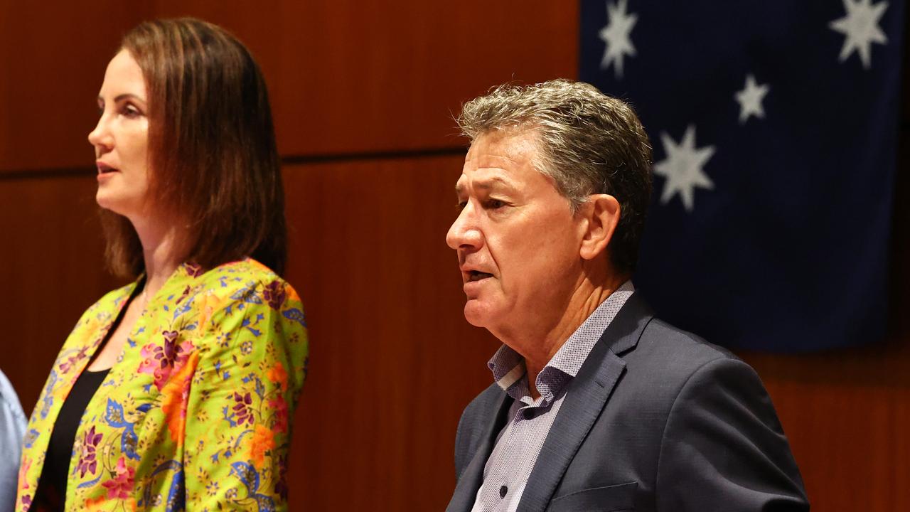 Cairns Regional Council mayor, Amy Eden and chief executive, Ken Gouldthorp, attend an ordinary meeting in January. Picture: Brendan Radke