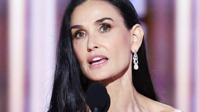 Demi Moore wins Best Performance by a Female Actor in a Motion Picture  Musical or Comedy during the 82nd Annual Golden Globes held at The Beverly Hilton on January 05, 2025 in Beverly Hills, California. (Photo by Rich Polk/GG2025/Penske Media via Getty Images)