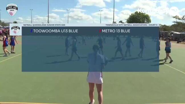 Replay: Netball Queensland Junior State Age Titles Day 1—Toowoomba Blue v Metro Blue (U13)