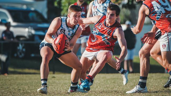 Broadbeach Cats player Tom Reeves in action. Picture: Brooke Sleep Media