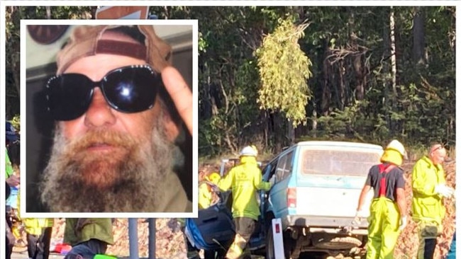 Alan Stevens (inset) was sentenced on Tuesday in Gympie Magistrates Court after the horrific car crash that killed his son at Wolvi earlier this year.