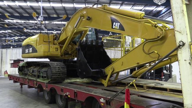 384kg of cocaine were found inside an excavator. Picture: Australian Border Force