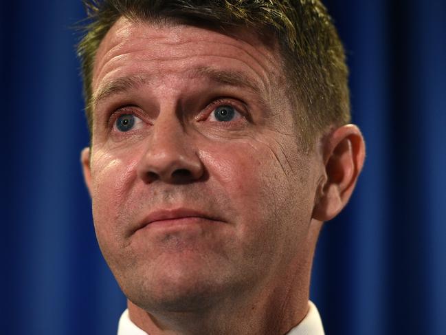 NSW Premier Mike Baird speaks to the media in Sydney, Tuesday, Oct. 11, 2016. NSW Premier Mike Baird has performed an extraordinary backflip on his greyhound racing ban after yielding to sustained industry and media pressure, saying "he got it wrong". (AAP Image/Dan Himbrechts) NO ARCHIVING