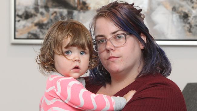 Jasmin Wheeler is angry at their childcare centre suddenly closing. Picture Mike Batterham