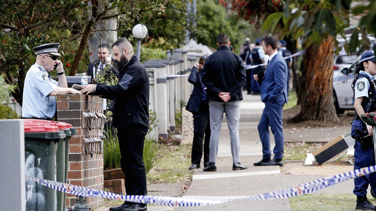 Police on the scene in Lane Street, Wentworthville, where two men were shot last week. Picture: NewsWire / John Appleyard