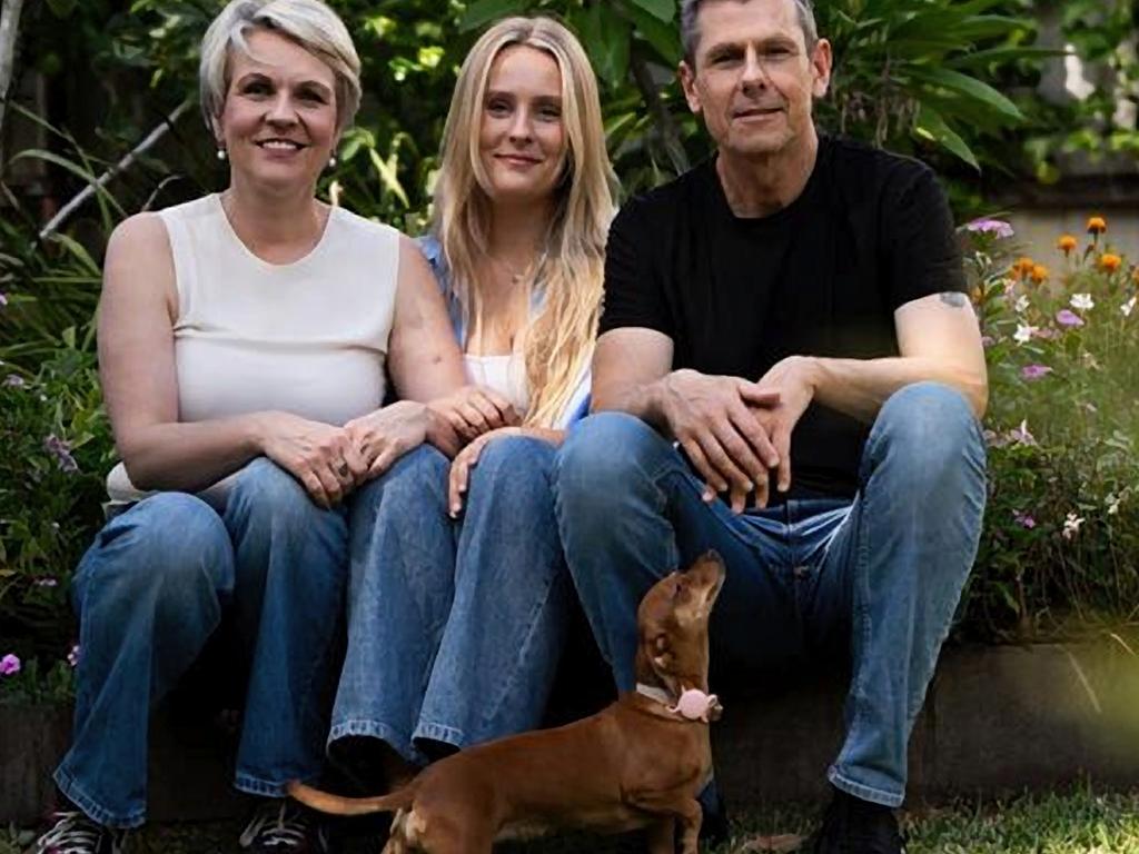 Anna Coutts-Trotter with her parents, Federal Environment Minister Tanya Plibersek and Michael Coutts-Trotter. Picture: Facebook