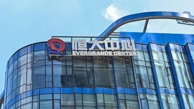 The Evergrande Center building in Shanghai. China's troubled property giant is struggling under a mountain of debt. Picture: Hector Retamal/AFP