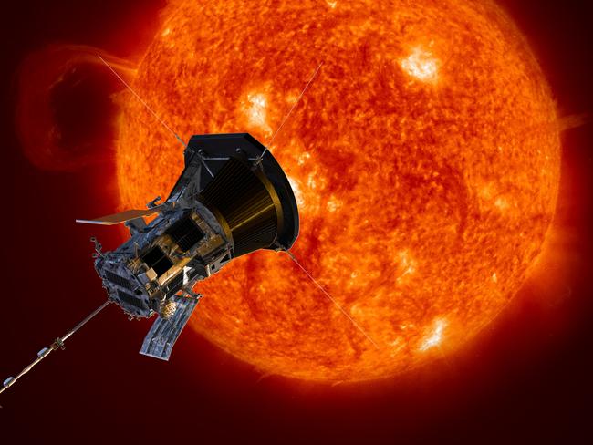 NASA’s Parker Solar Probe “is in good health and operating normally” ahead of its flight around the sun on Christmas Eve, the agency announced. Picture: NASA