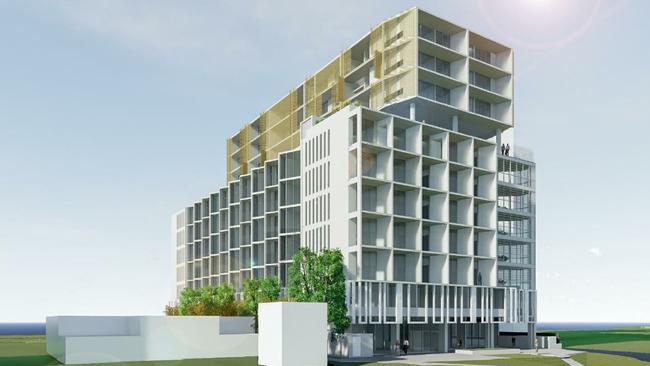 An artist’s impression of the beachside retirement tower planned by Regis Healthcare.