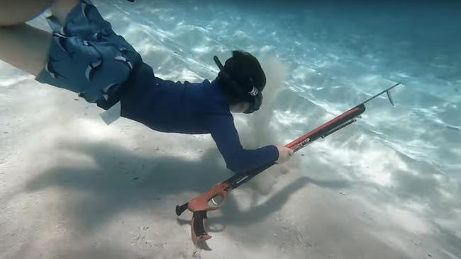 Five-year-old Ocean Sercombe one of the youngest freedivers and spearfishers in the world