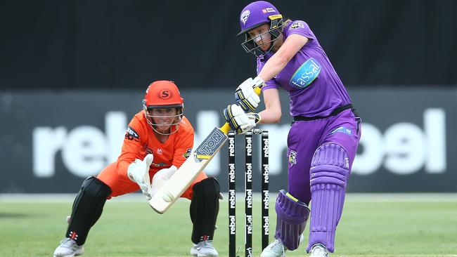 Emma Thompson in action for the Hurricanes during the WBBL match against the Perth Scorchers at North Sydney Oval, on November 21, 2020, in Sydney, Australia. (Photo by Jason McCawley/Getty Images)