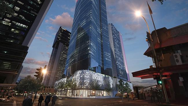 An artist’s impression of the 300 George St office tower in the Brisbane CBD.