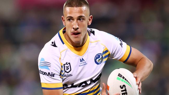 CANBERRA, AUSTRALIA - MAY 13: Jake Arthur of the Eels in action during the round 11 NRL match between Canberra Raiders and Parramatta Eels at GIO Stadium on May 13, 2023 in Canberra, Australia. (Photo by Mark Nolan/Getty Images)