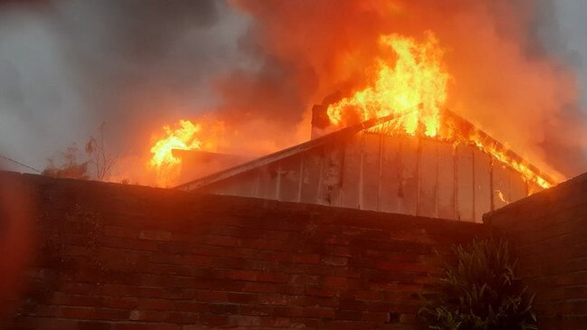 The family narrowly escaped the Christmas morning inferno.