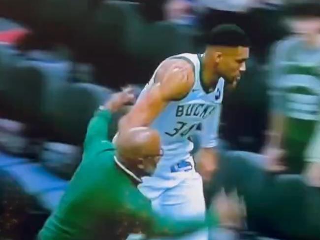 Giannis was desperate to get the game ball.