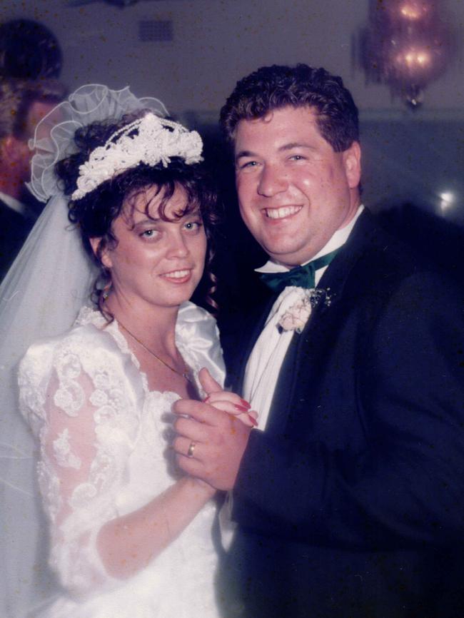 Natalie and Chris Lawrence on their wedding day