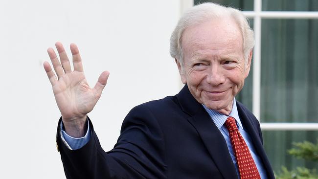 Joe Lieberman, Al Gore’s vice-presidential candidate, outside the West Wing of the White House in 2017. Picture: AFP